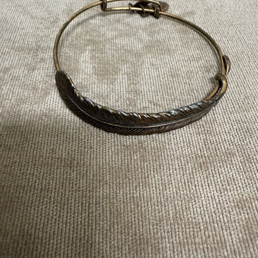 Elegant Feather Bracelet in Bronze